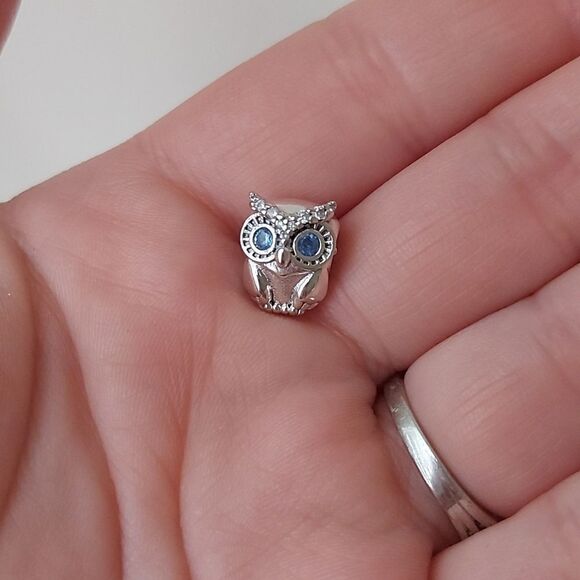 925 Sterling Silver Owl Charm - Picture 5 of 10